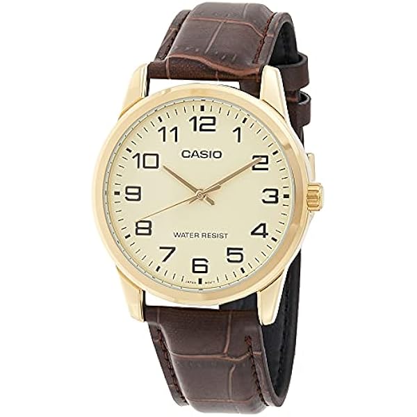 Casio Men's Mtp-v001gl-9b Quartz Watch with Genuine Leather